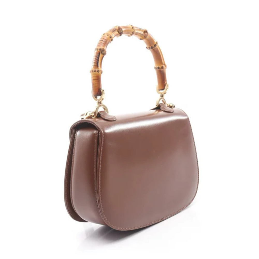 Gucci Handbag Brown Bamboo Leather 2way